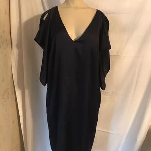Rachel Roy navy blue shift dress with flutter, 0X